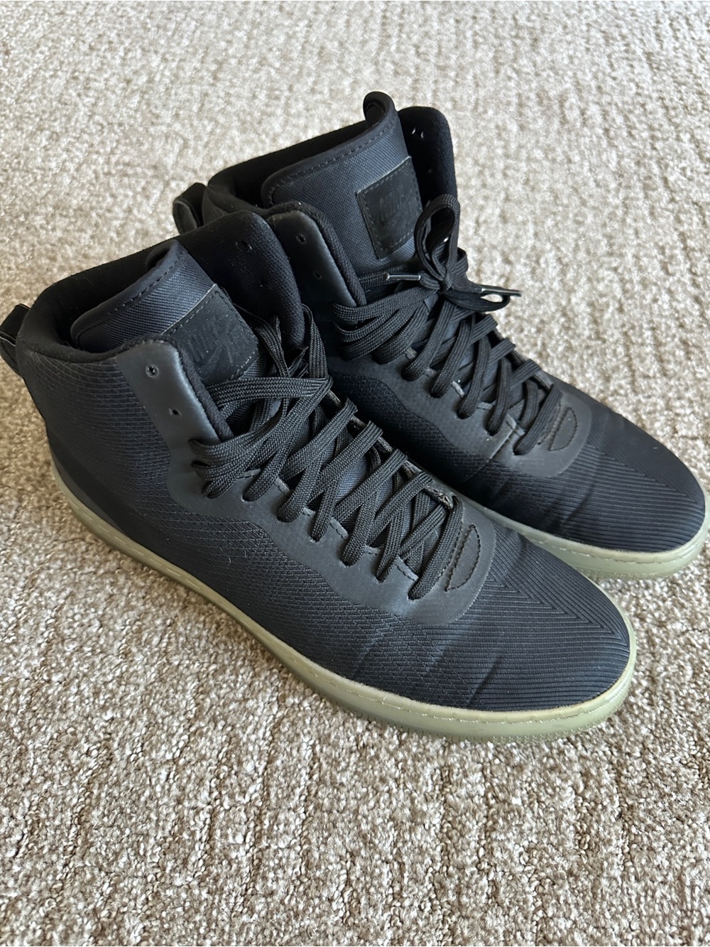 Nike Black High-Top Sneakers with translucent Sole